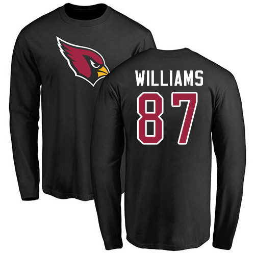 Arizona Cardinals Men Black Maxx Williams Name And Number Logo NFL Football #87 Long Sleeve T Shirt->arizona cardinals->NFL Jersey